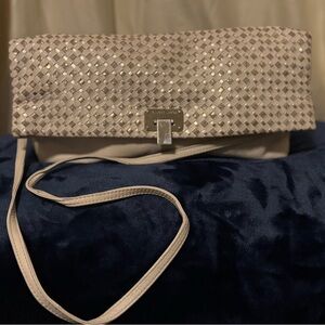 Elegant Cream Woven Clutch